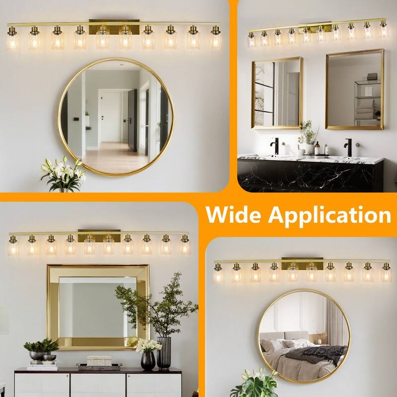 Bathroom Vanity Light With Clear Glass Shades For Vanity Mirror, Bathroom, Or Hallway