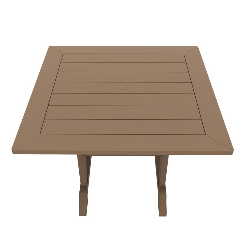 Laguna Poly 5-Piece Outdoor Patio Square Table Garden Arm Chairs Dining Set