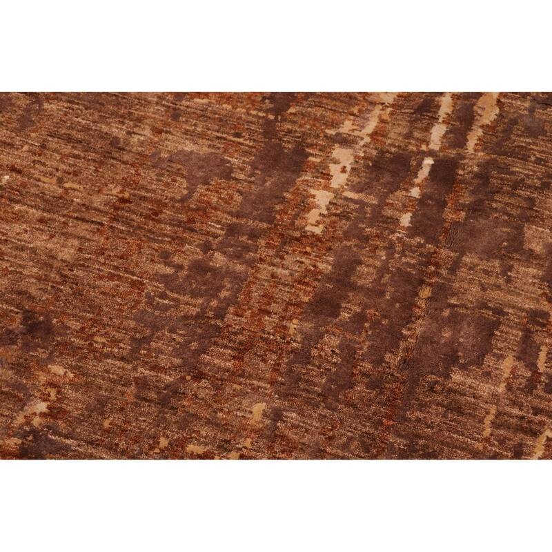 Eclectic Ziegler Cullen Rust Brown Wool&Silk Rug - 9'10'' x 14'2''