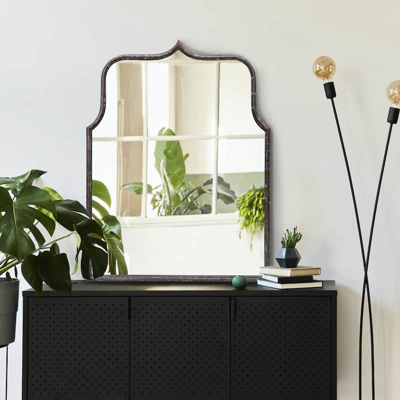 Arched Metal Framed Wall Mirror