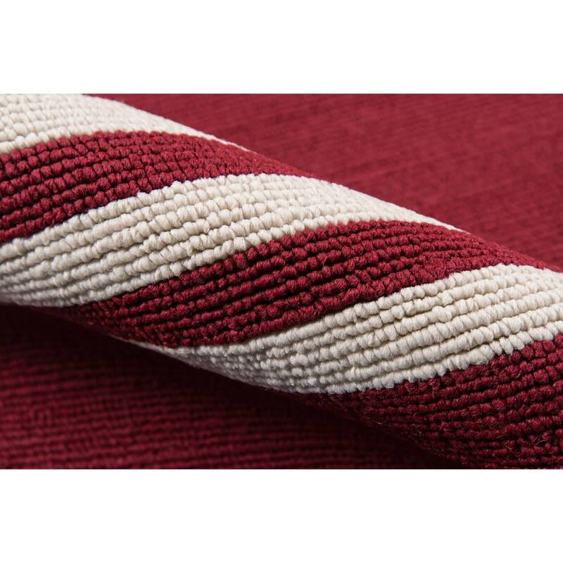 Momeni Veranda Hand Hooked Contemporary Striped Indoor Outdoor Rug