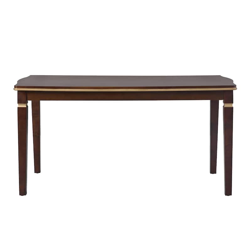 6 Piece Dining Table Set, 60" Solid Wood Rectangular Table with 4 High-Back Tufted Chairs and 1 Bench for Kitchen