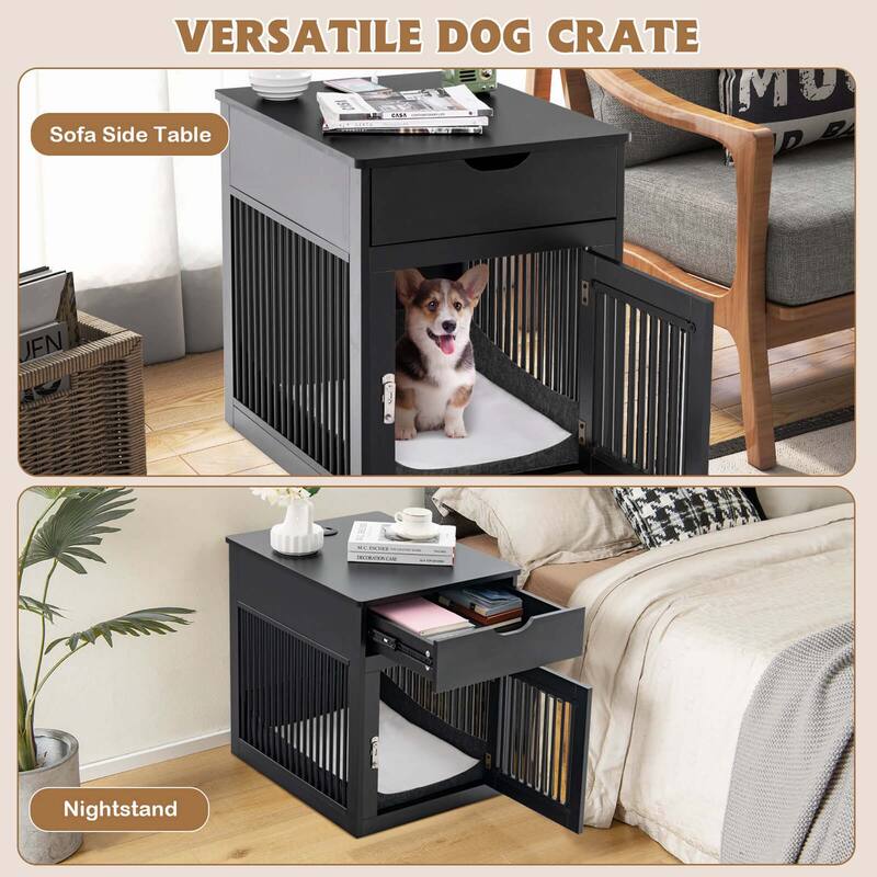 Costway 2-In-1 Furniture Dog Crate with Drawer Wired & Wireless - See Details