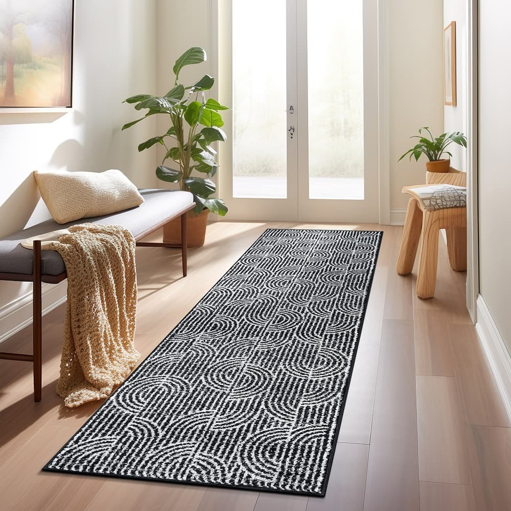 World Rug Gallery Modern Arch Pattern Stripe Area Rug