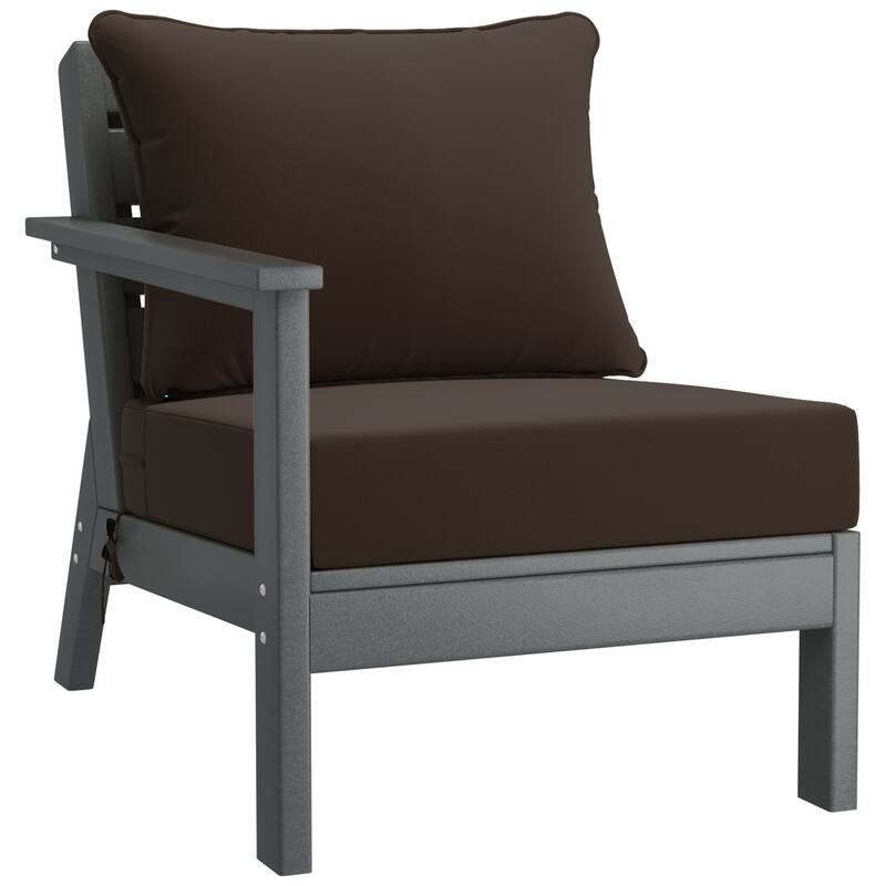 Birchwood All Weather HDPE Outdoor Patio Gray Deep Seating Conversation Set (6-Piece Set)