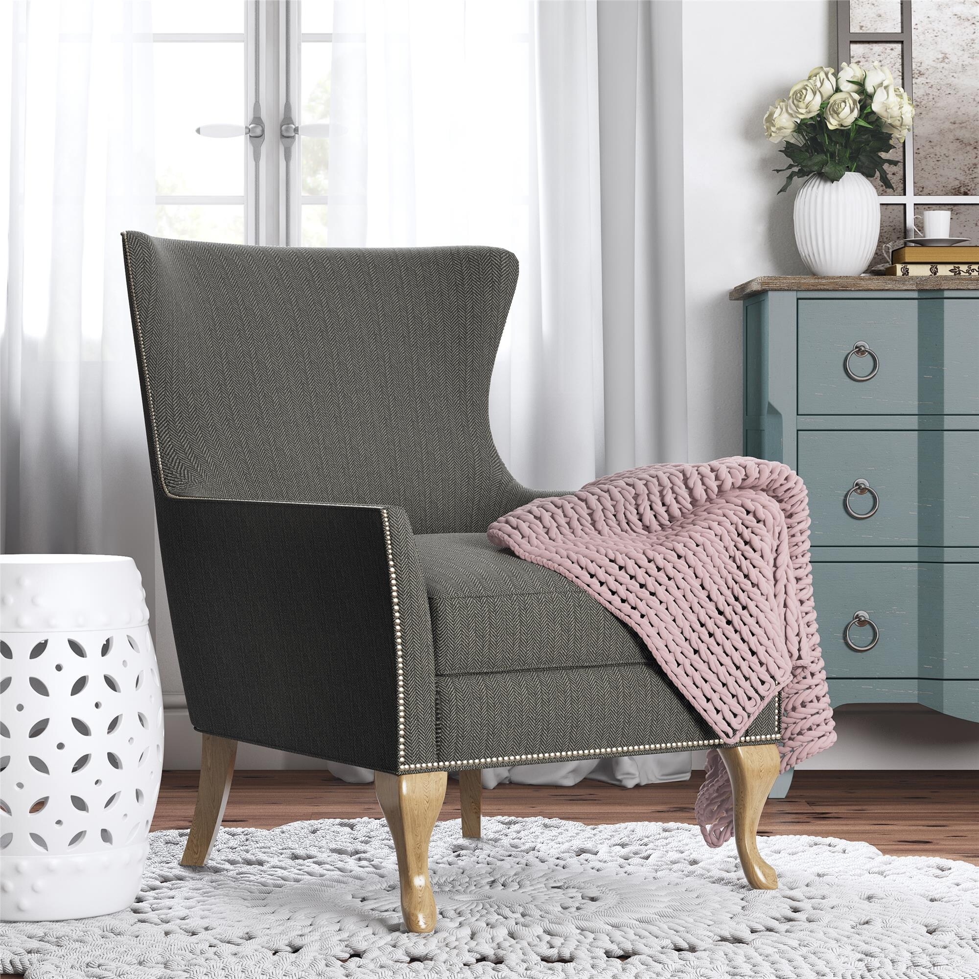 Avenue Greene Terri Transitional Flared Arms Accent Chair On