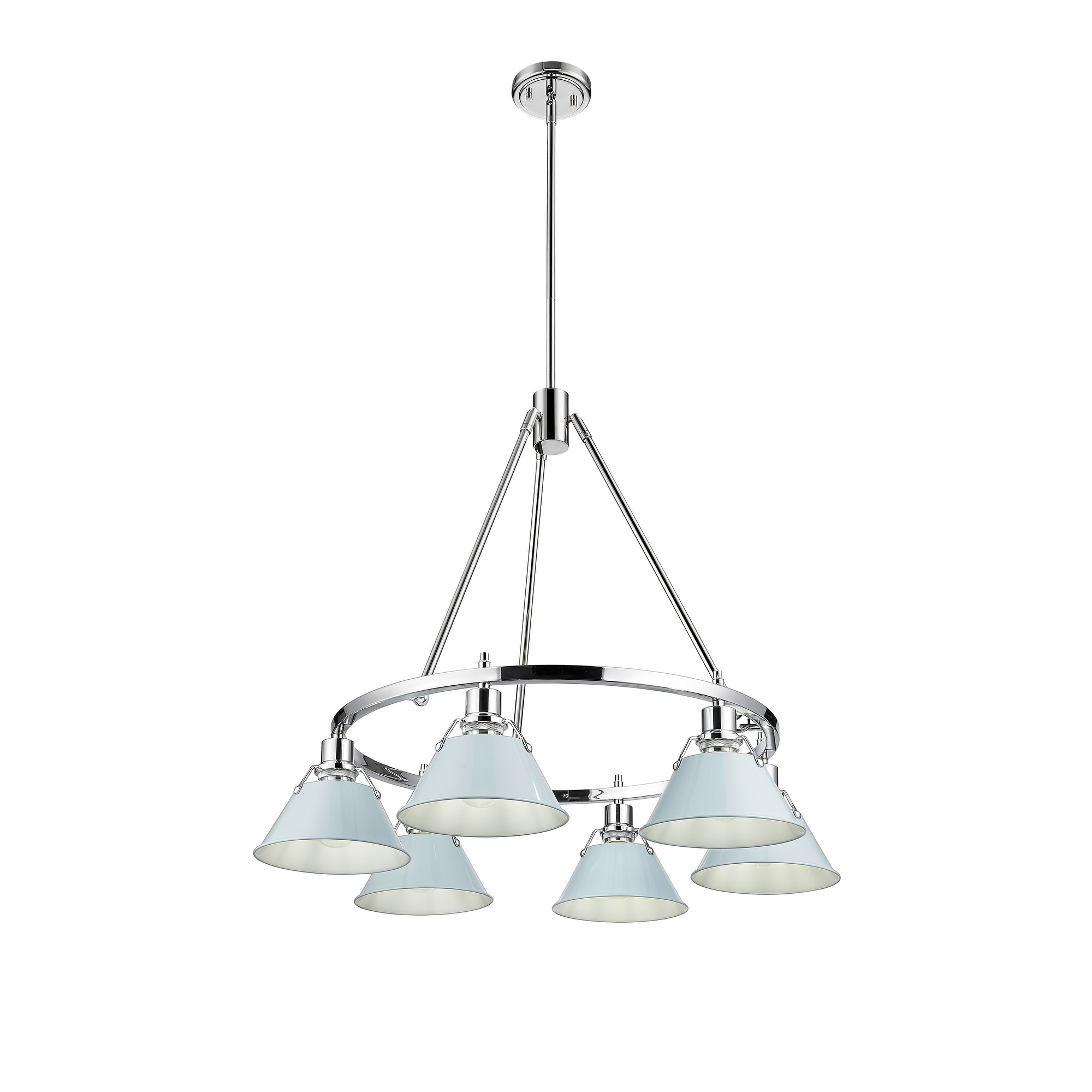 Orwell 6-Light Chandelier in Chrome with Dusky Blue - Silver