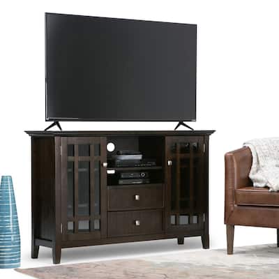 WYNDENHALL Freemont SOLID WOOD 53 inch Wide Transitional TV Media Stand For TVs up to 60 inches - 53"w x 16.5"d x 34.7" h