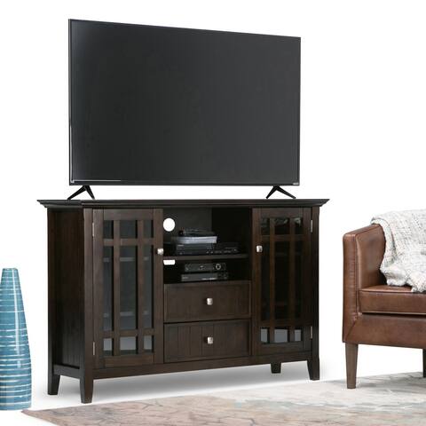 WYNDENHALL Freemont 53-in. Dark Tobacco Solid Wood TV Stand - 53"w x 16.5"d x 34.7" h