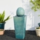 preview thumbnail 6 of 23, 36"H Beige/ Blue Oversized Artichoke Pedestal LED Ceramic Fountain by Glitzhome