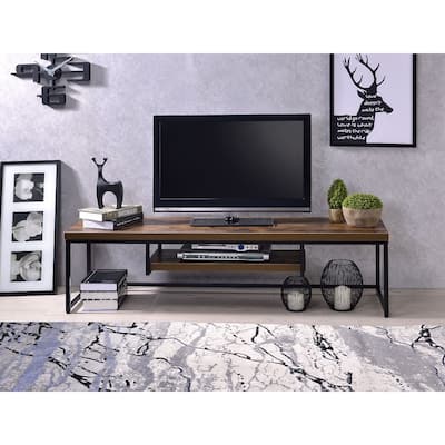 59" Industrial TV Stand with Storage Shelf & Metal Legs for Living Room