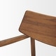 preview thumbnail 6 of 4, Haggen Medium Brown Oak Wood w/ Cream Fabric Accent Chair - 27.6L x 26.8W x 28.4H