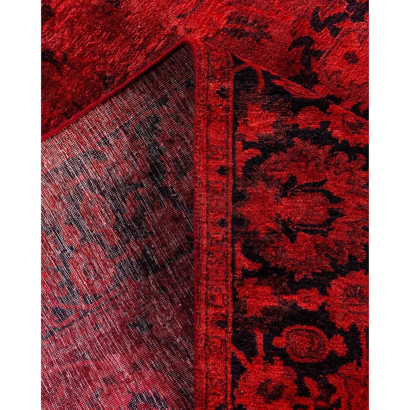Contemporary Overdyed Wool Hand Knotted Area Rug - 4' 3" x 6' 2"