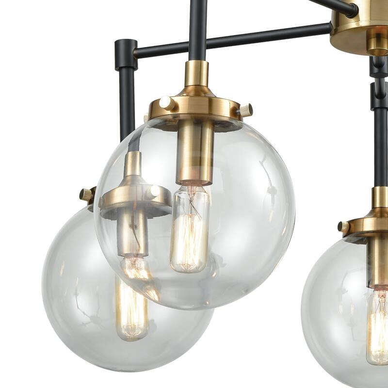 Boureaux Metal and Glass Orb Chandelier