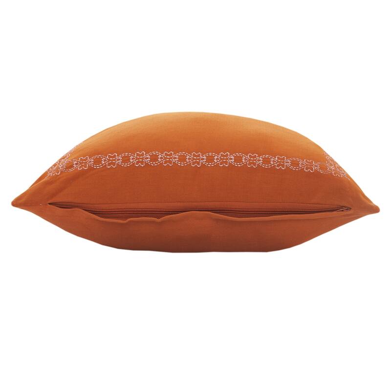 Sevita Dainty and Delicate Embroidered Border Throw Pillow