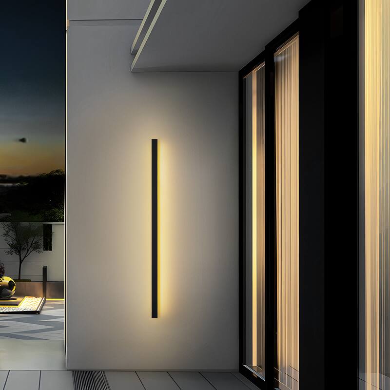 Modern Linear Strip Acrylic Integrated LED 3000K Warm Light IP65 Waterproof Outdoor Wall Lights