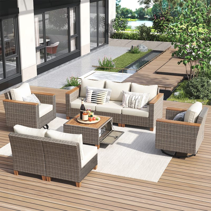 8-Piece Wicker Outdoor Patio Furniture Set