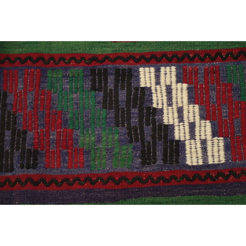 Hand Woven Oriental 100% Wool Carpet Southwestern Tribal Multi-Colored Kilim Area Rug - 10' 3'' X 5' 8''
