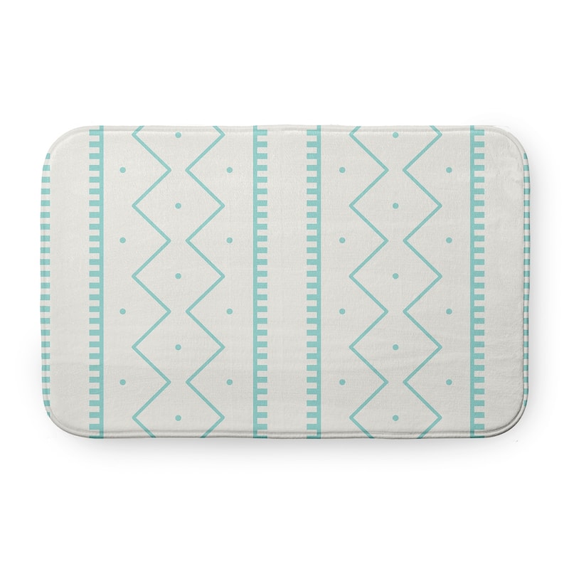 Mudcloth Bathmat - 34" x 21" - Light Blue