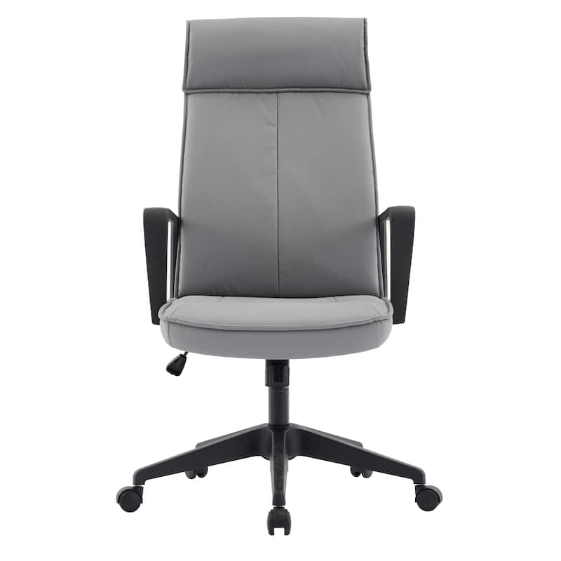 High-Back Leather/Polyester Office Chair Adjustable Height Swivel & Tilt Aiaria Series - N/A