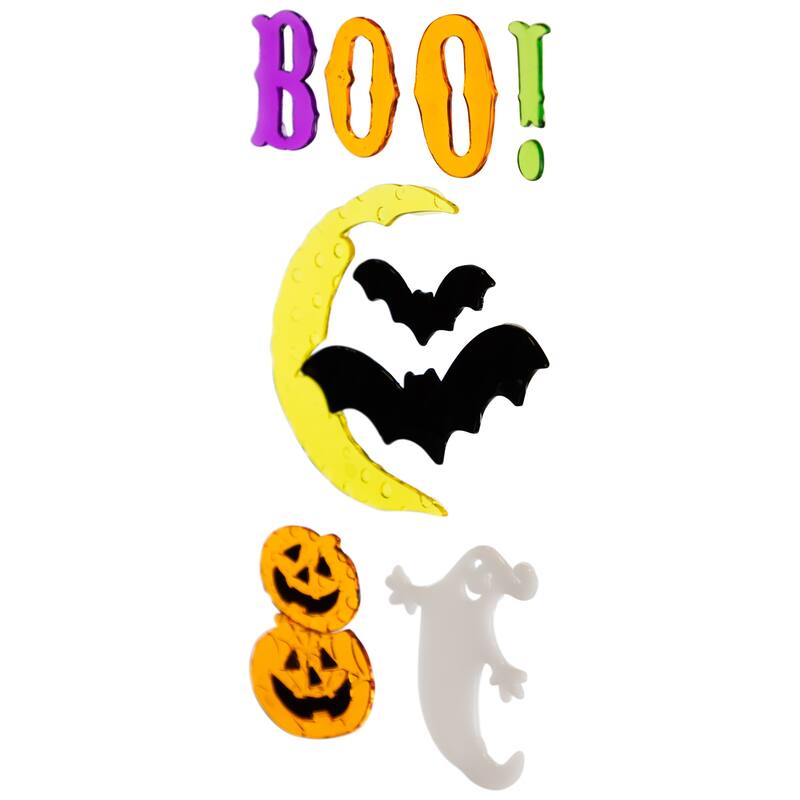10-Piece Moon and Bats Halloween Gel Window Clings
