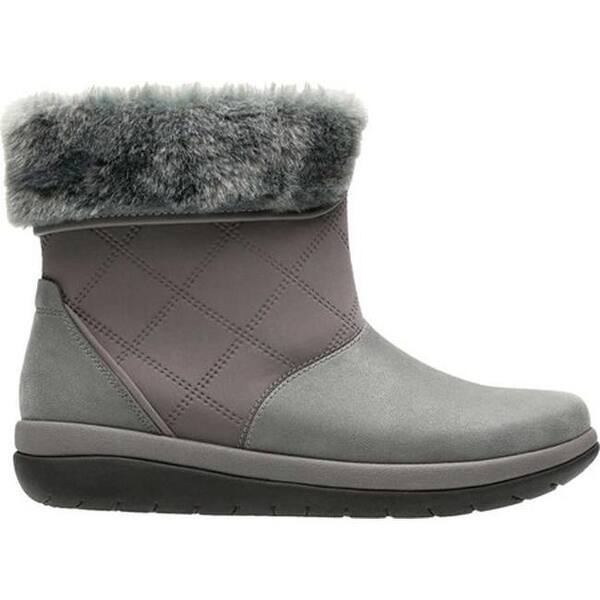 Shop Clarks Women S Cabrini Reef Winter Boot Dark Grey Textile