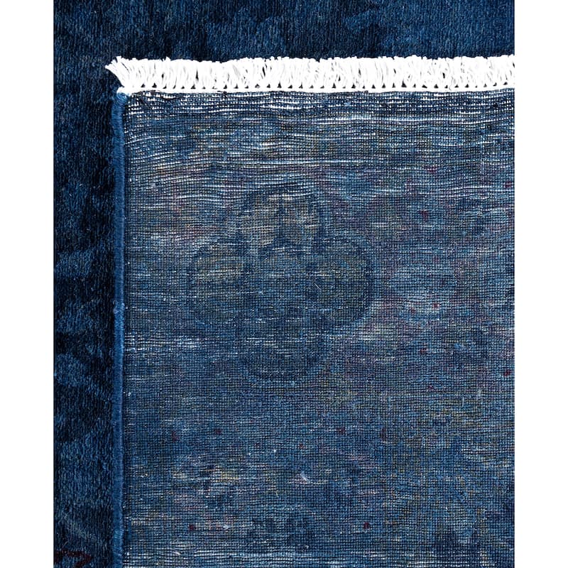 Overdyed One-of-a-Kind Hand-Knotted Area Rug - Navy - 4' 3" x 6' 1"