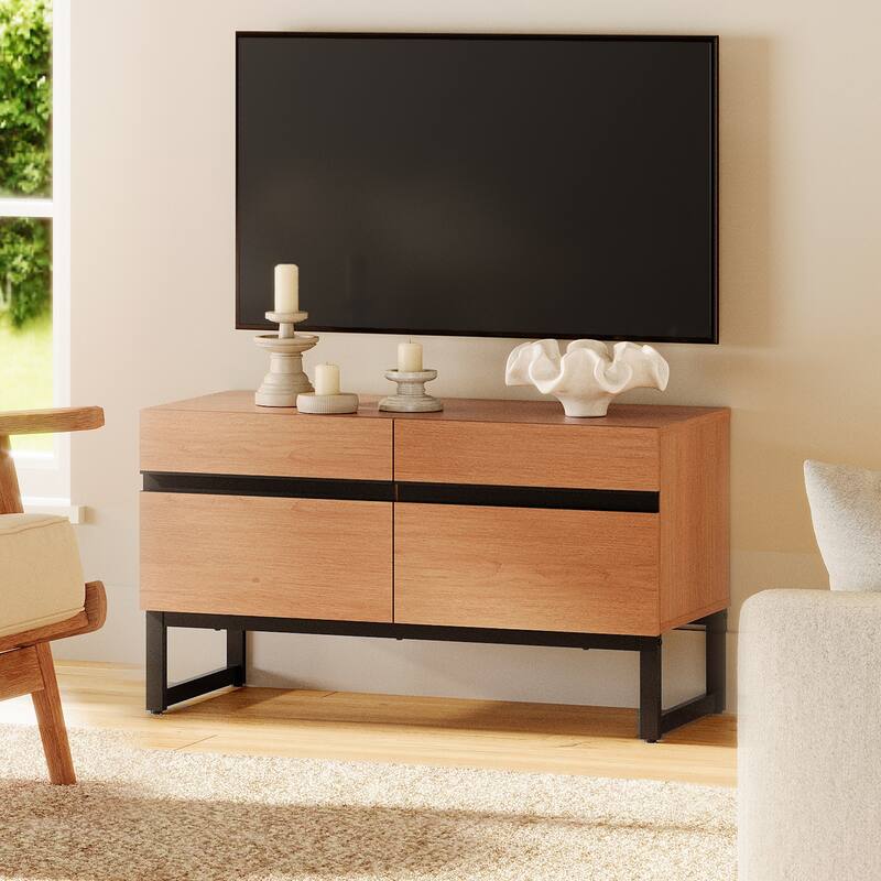 WAMPAT Modern TV Stand Entertainment Center TV Console with Storage Cabinets