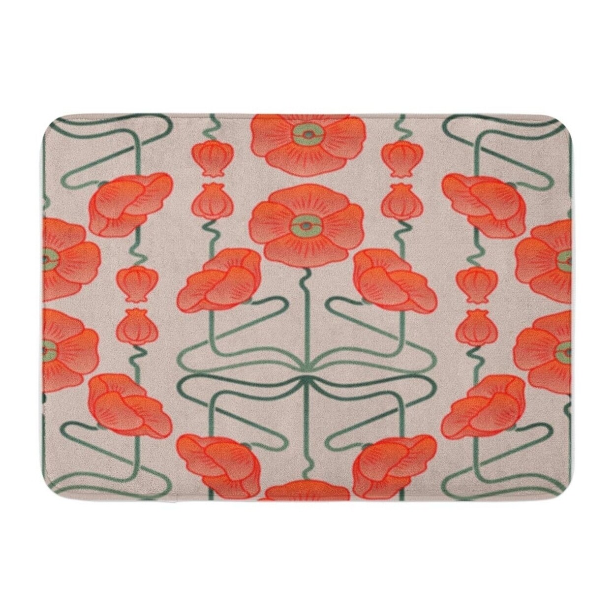 Shop Red Poppy Poppies Inspired By Nouveau Blossom Floral Flower Doormat Floor Rug Bath Mat 23 6x15 7 Inch Multi On Sale Overstock 31778112