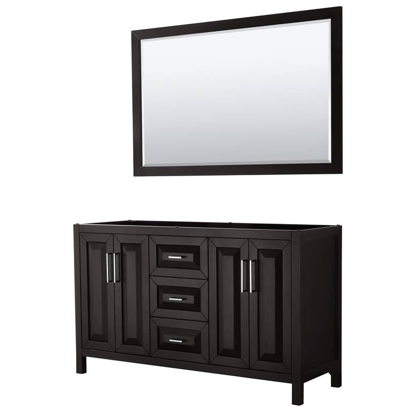 Wyndham Collection Daria 59" Double Free Standing Vanity Cabinet - - Dark Espresso / Polished Chrome Hardware