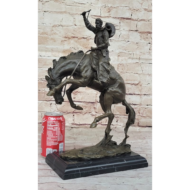 Bronco Buster Hot Cast Bronze Western Americana Decor Sculpture Statue Reproduction By Remington