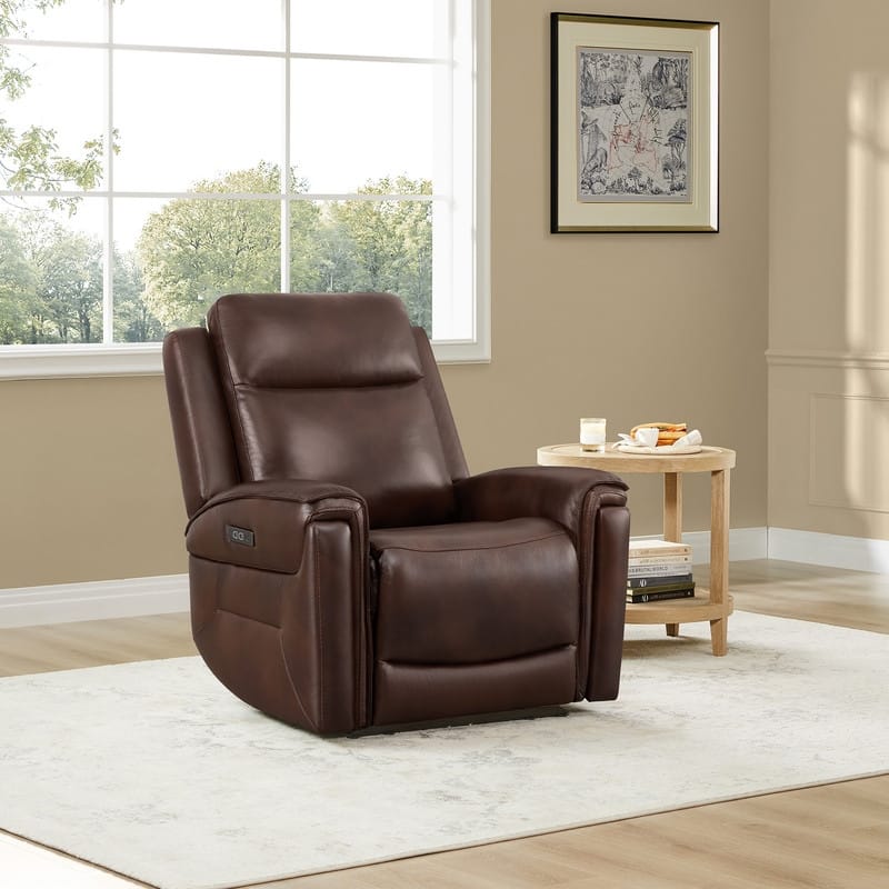 Spruce & Spring Dual Motors Genuine Leather Zero Gravity Recliner with Power Headrest
