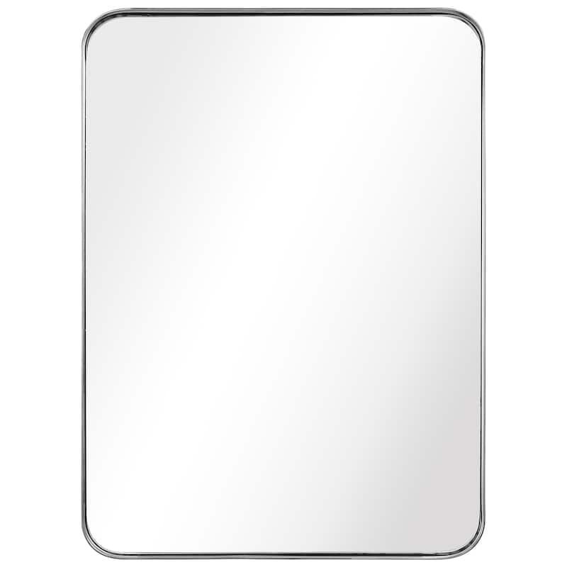 Ultra Stainless Steel Rectangular Wall Mirror - 22" x 30" - Polished Silver
