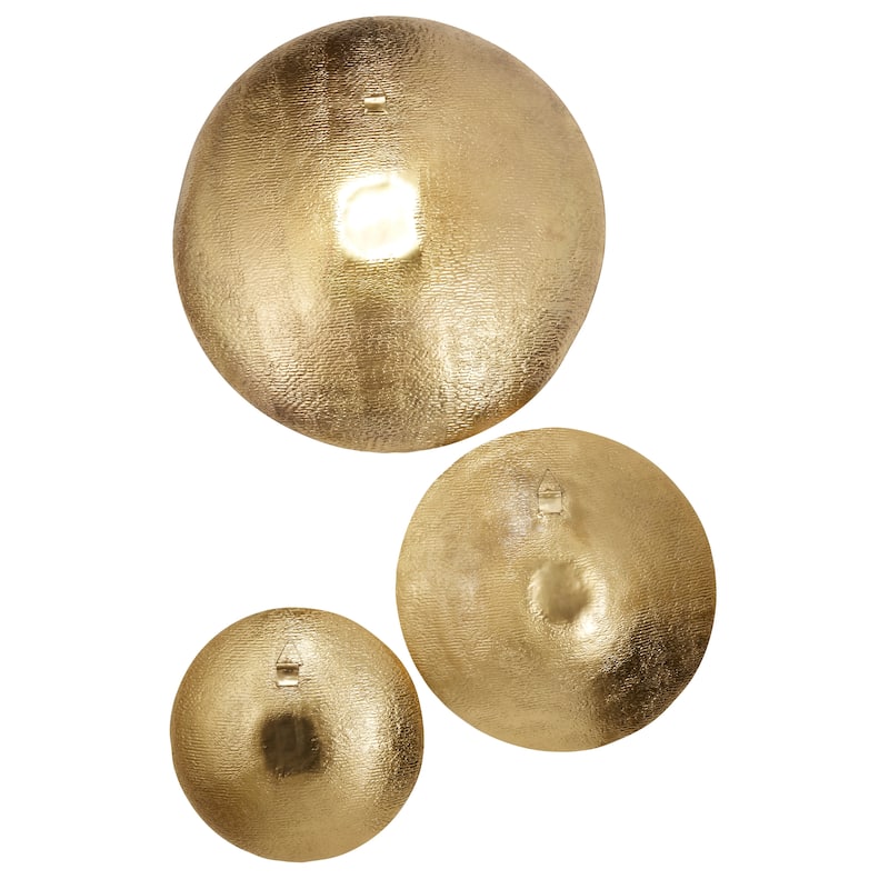 Metal Plate Large Metallic Disk Wall Decor - Set of 3 Bronze or Gold - Roche River Decor