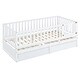 preview thumbnail 29 of 118, Roomfitters Twin Size Wood Daybed with Fence Guardrails, 2 Storage Drawers, Convertible Floor Bed, and Built-In Shelving