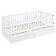 preview thumbnail 8 of 118, Wood Cribs Convertible Toddler Bed with Fence Guardrails and 2 Drawers Split into Independent Floor Bed and Daybed Slat Support