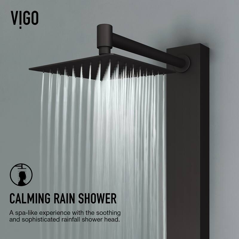 VIGO Sutton 58" H x 4" W 4-Jet Shower Panel with Square Shower Head