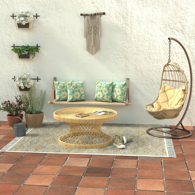 16" x 16" Outdoor Throw Pillow - Set of 2 - 16'' L x 16'' W x 7'' H - Daphne Iceberg