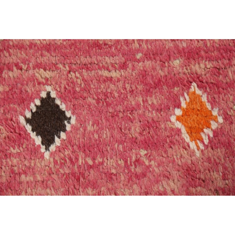 Geometric Moroccan Oriental Runner Rug Wool Hand-knotted Tribal Carpet - 2'0" x 8'10"