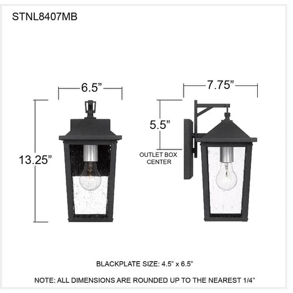 Stoneleigh 1-Light Mottled Black Outdoor Wall Lantern