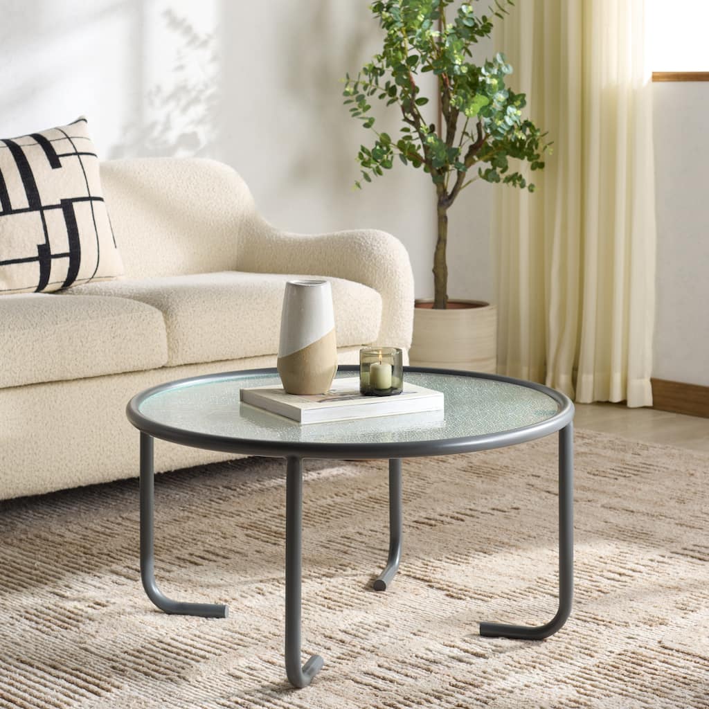 SAFAVIEH Couture Zuzana Glass Top Coffee Table, Fully Assembled - 31"W x 31"D x 31"H