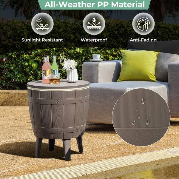 Costway 4 Gallon Portable Cooler Bar Table With Handle Bottle Opener Lift Top Lid Blackblue 364431523825287215