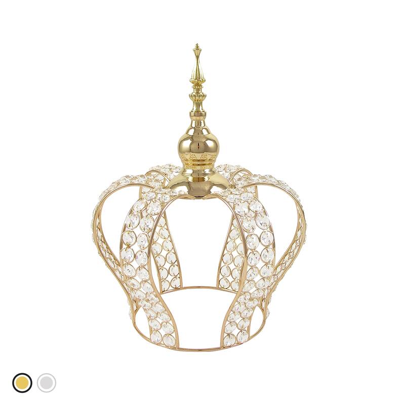 Crystal Bead Crown Decor Centerpiece Accent Piece Tabletop