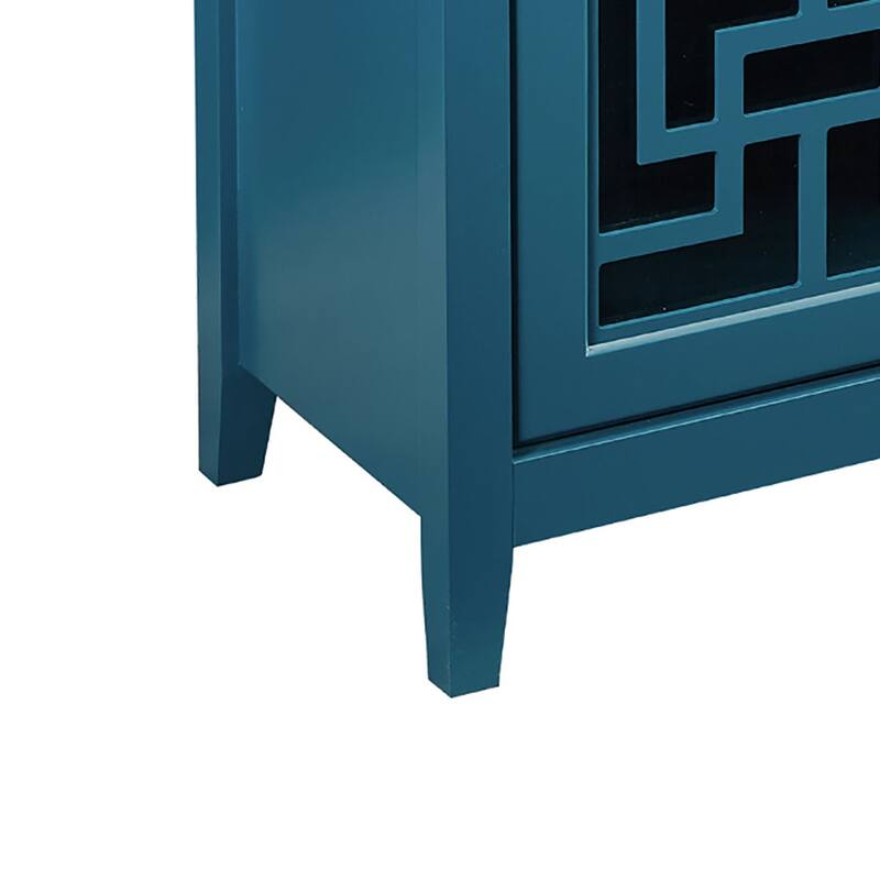 Traditional Vintage Style Wooden Sideboard, Teal Blue