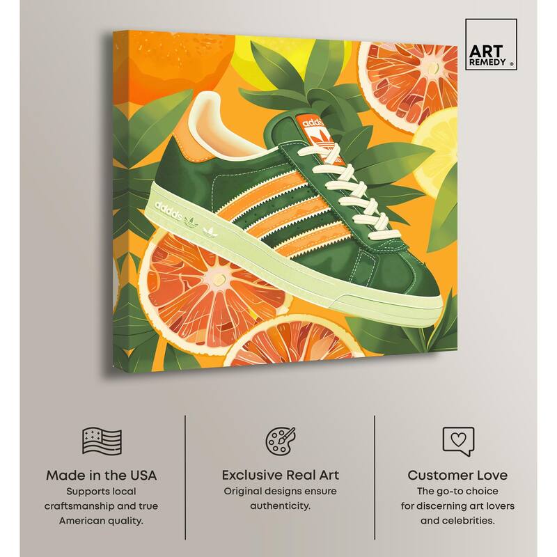 Citrus Sneaker Canvas by Art Remedy, Gallery Wrapped
