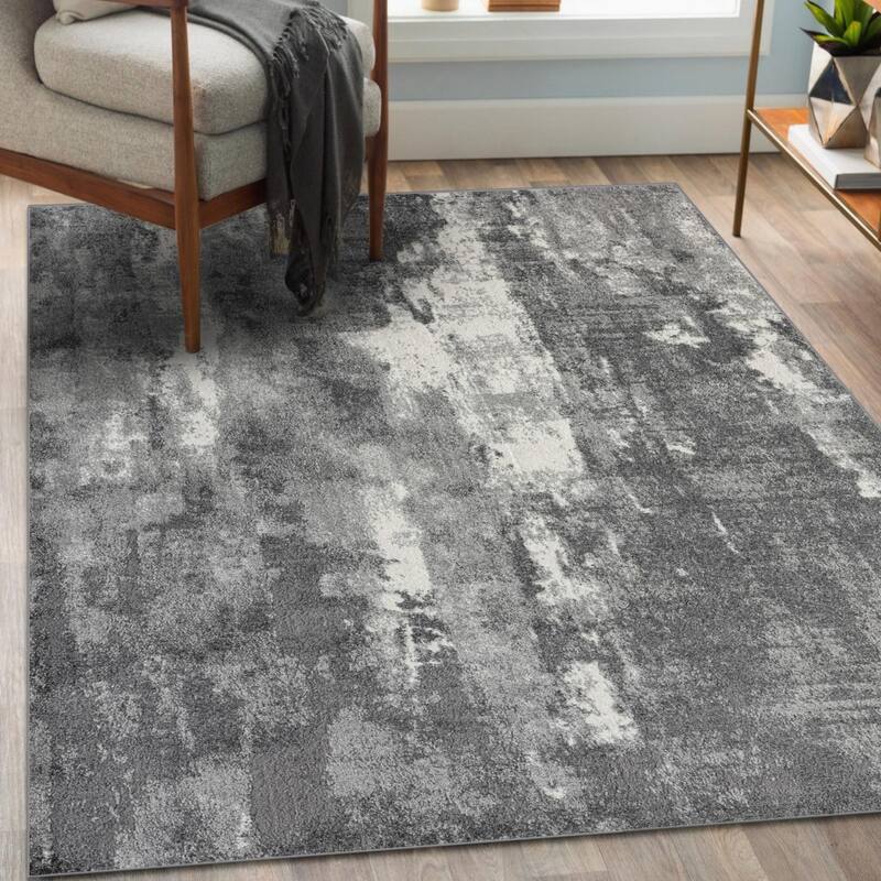 Luxe Weavers Modern Area Rug with Abstract Patterns - 2' x 3' - Dark Gray