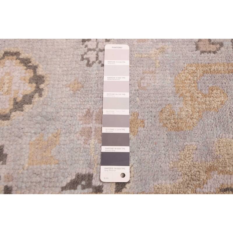 ECARPETGALLERY Hand-knotted Royal Oushak Grey Wool Rug - 3'1 x 11'8