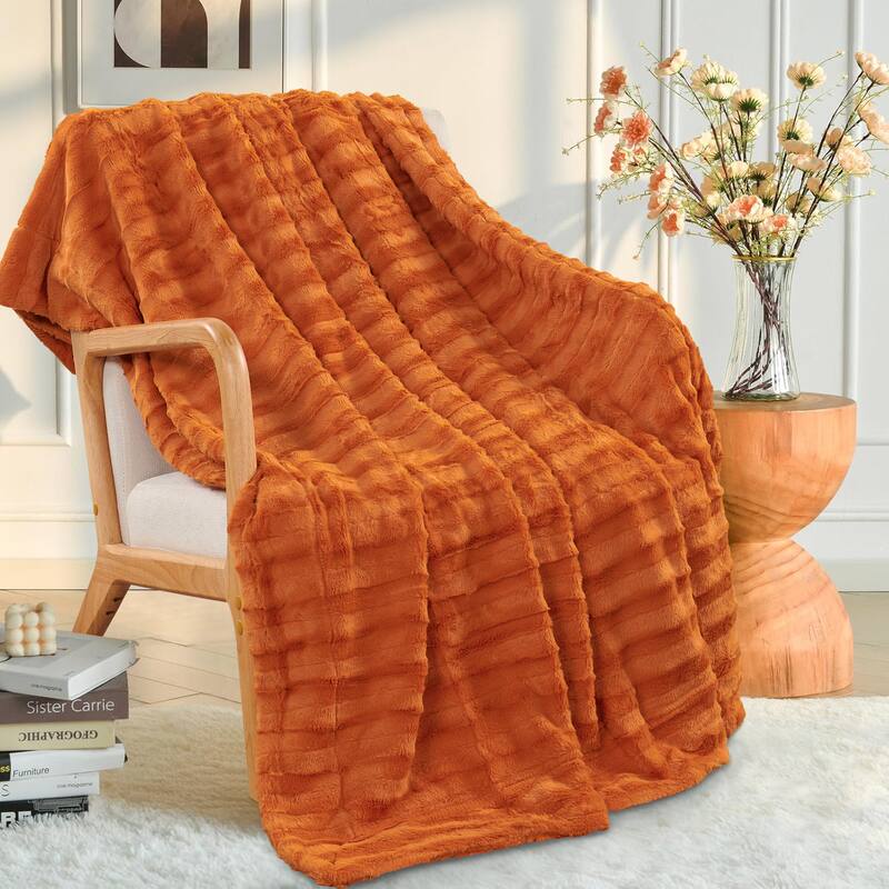 Oversized Derby Double Sided Fauxfur Throw