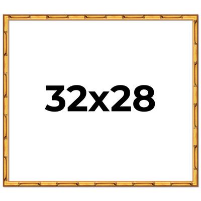 32x28 Frame Gold Bamboo Picture Frame Modern Photo Frame Includes UV Acrylic Shatter Guard Front Acid Free Foam Backing Board