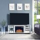 preview thumbnail 31 of 38, Brighton 60 In. Fireplace Storage Media Console Cabinet